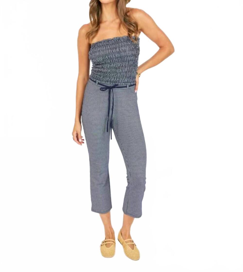 NEW SADIE & SAGE marcy capri pants in navy/white